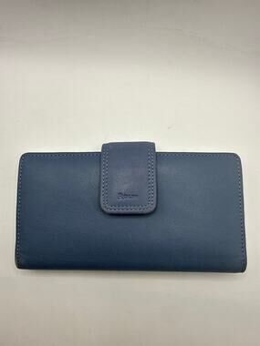 Rolfs Genuine Leather Continental Checkbook Wallet Blue Clutch Organizer Women
